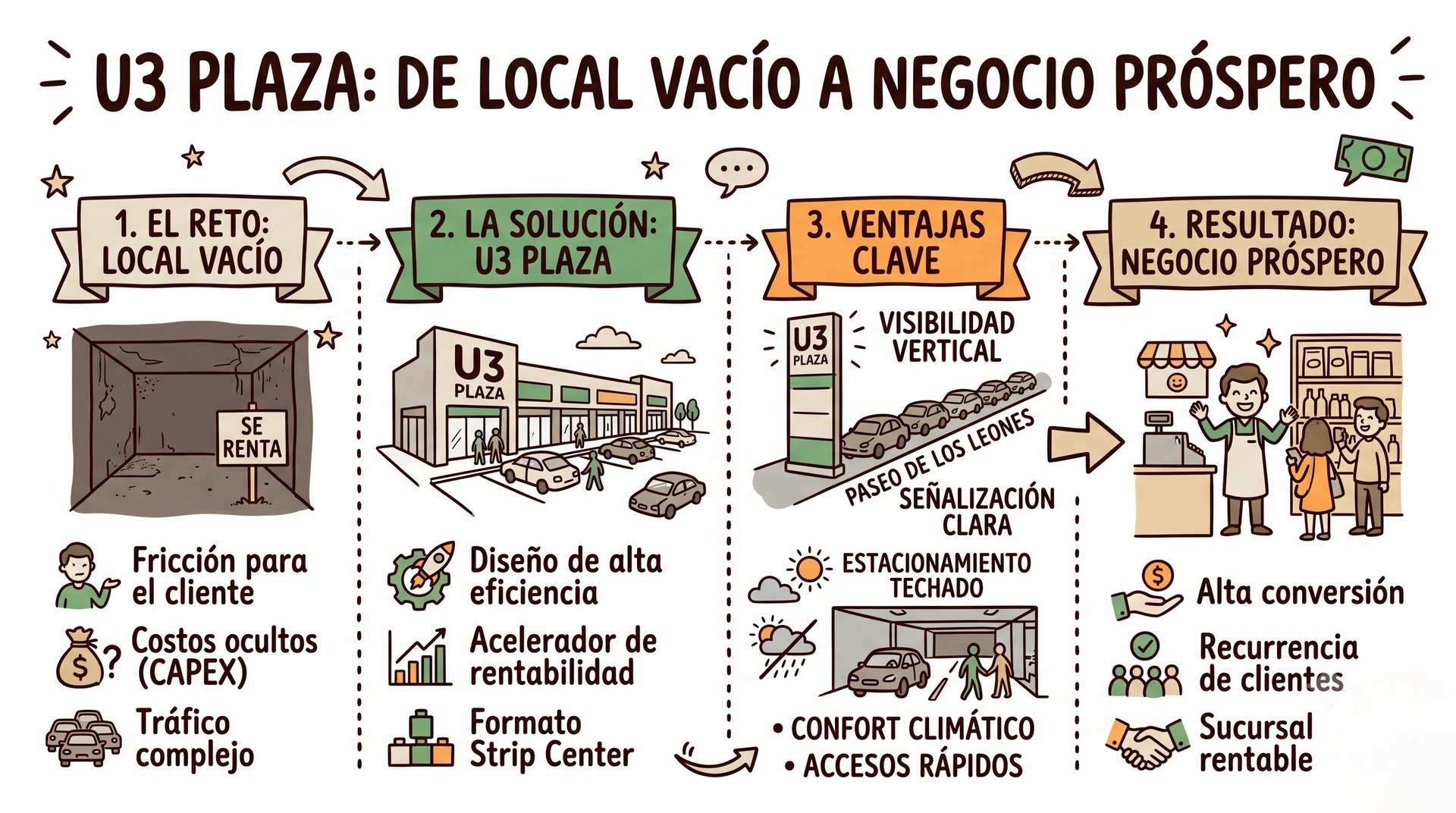 Beneficios de rentar local comercial en U3 Plaza