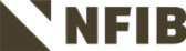 NFIB logo in brown and white with stylized initials on a diagonal background
