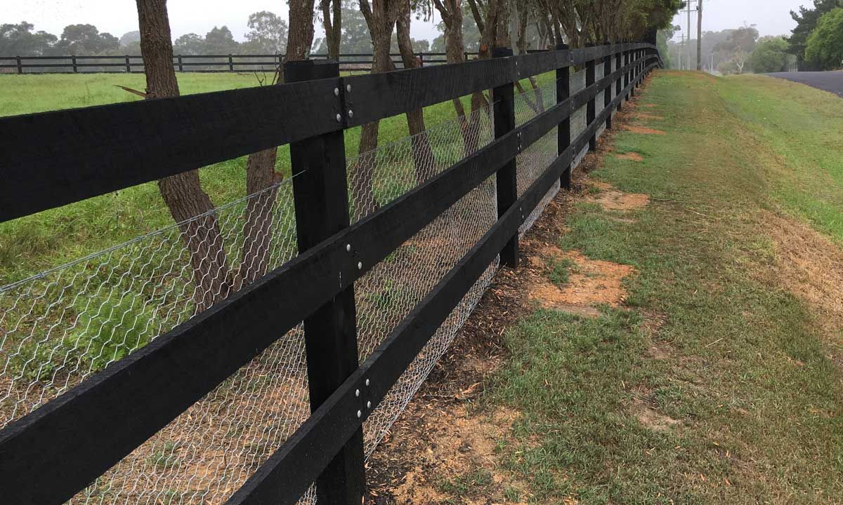 Post and rail fencing