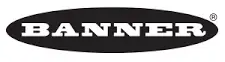 A black and white banner logo on a white background.