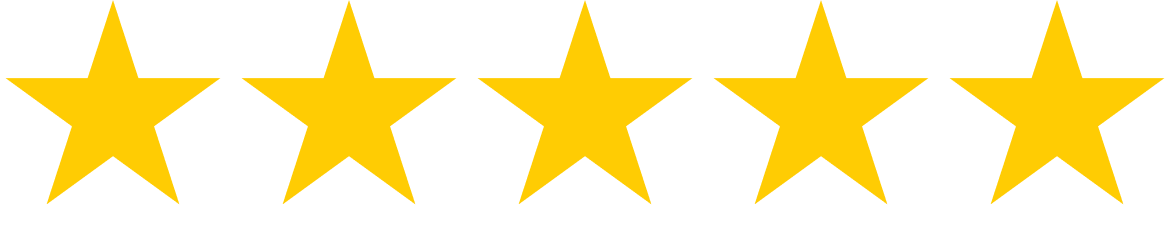 A row of yellow stars on a white background.