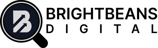 Brightbeans Digital logo: magnifying glass with