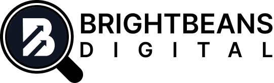 Brightbeans Digital logo: Magnifying glass with the letter