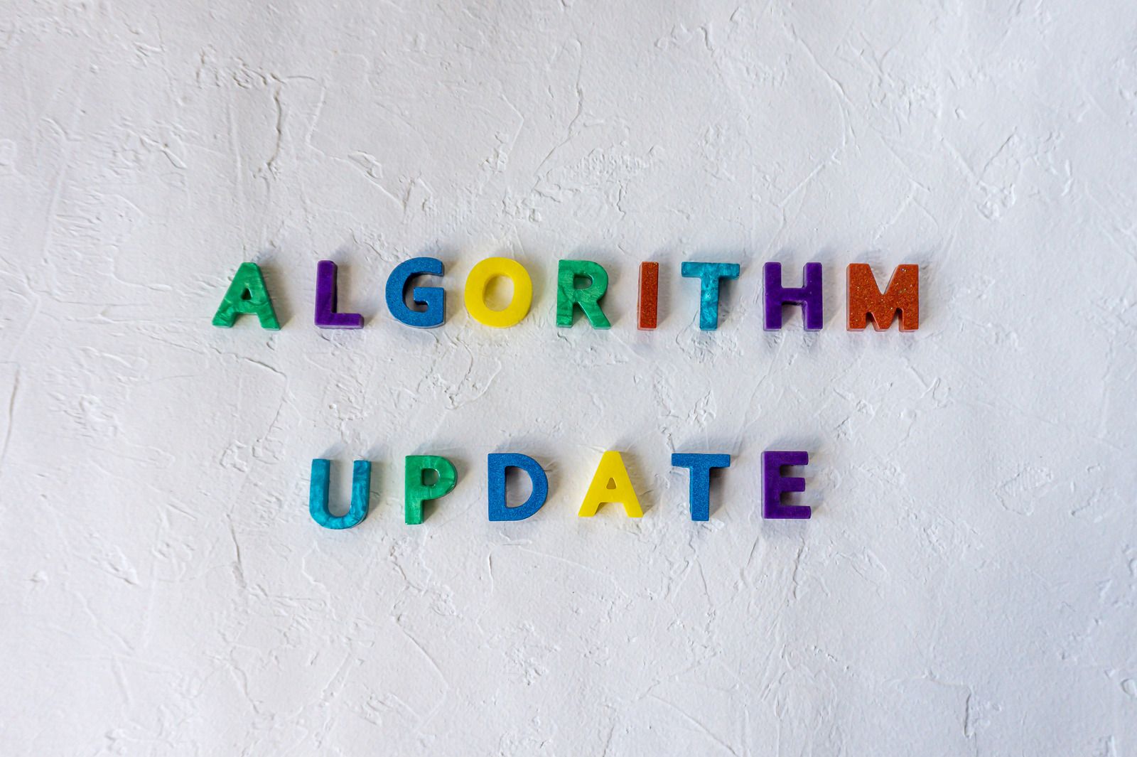 Colorful alphabet letters spelling
