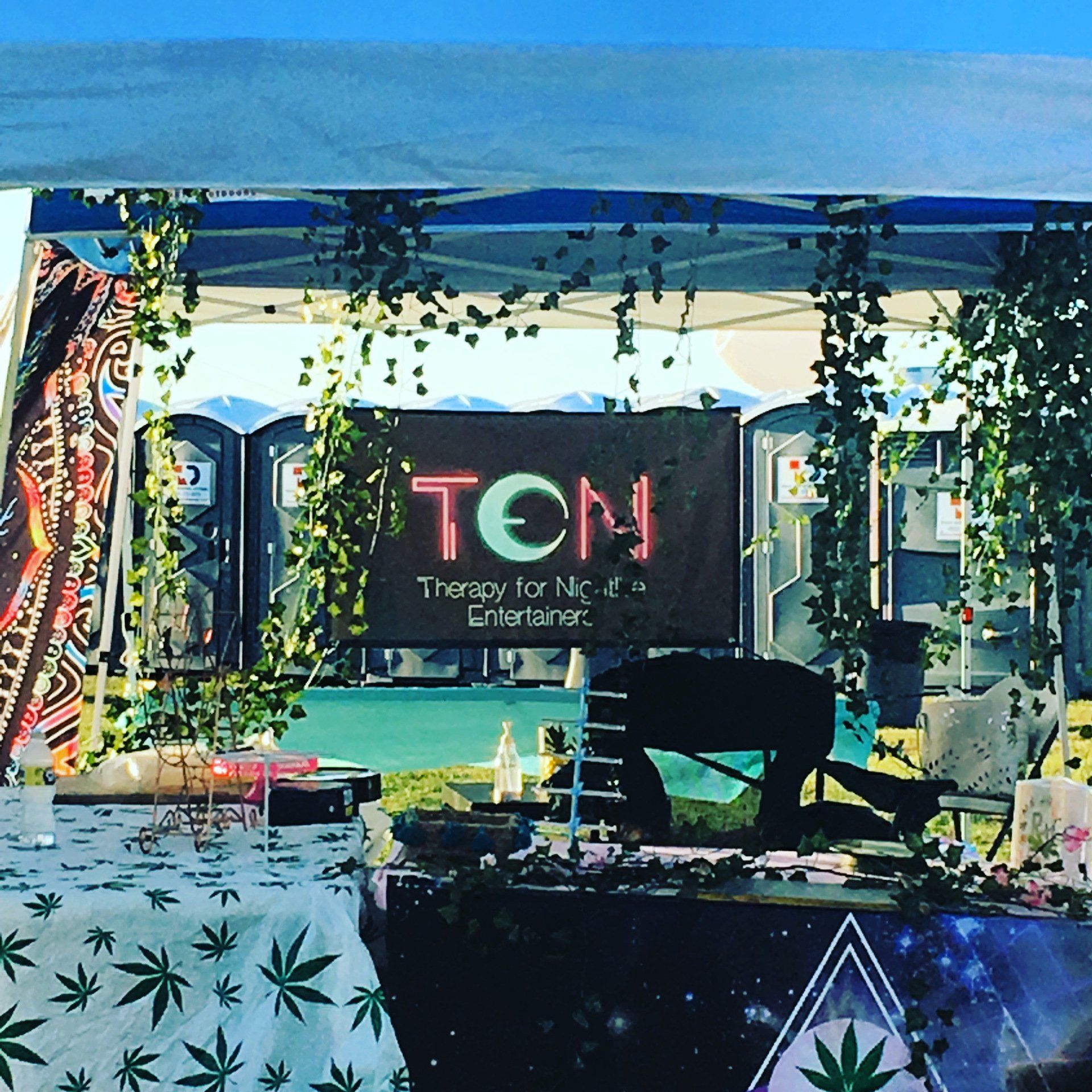 An event booth put on display by TEN, Therapy for Nightlife Entertainers.