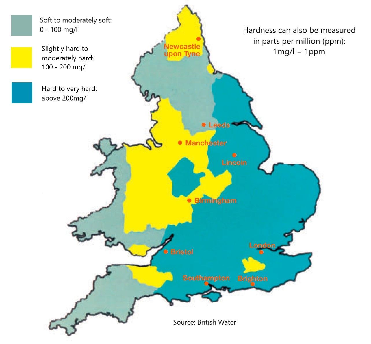 water hardness map