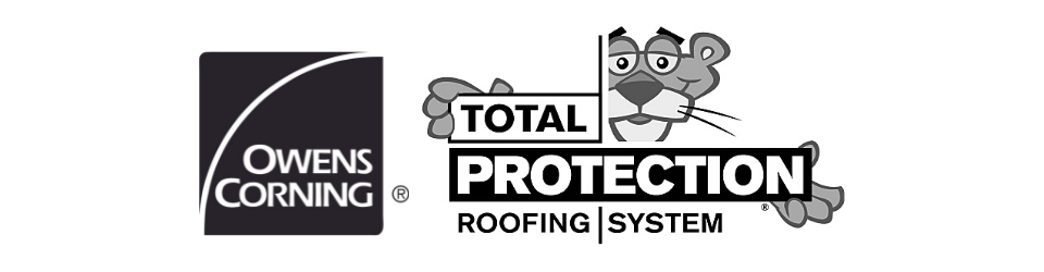 Owens Corning logo next to a cartoon panther with