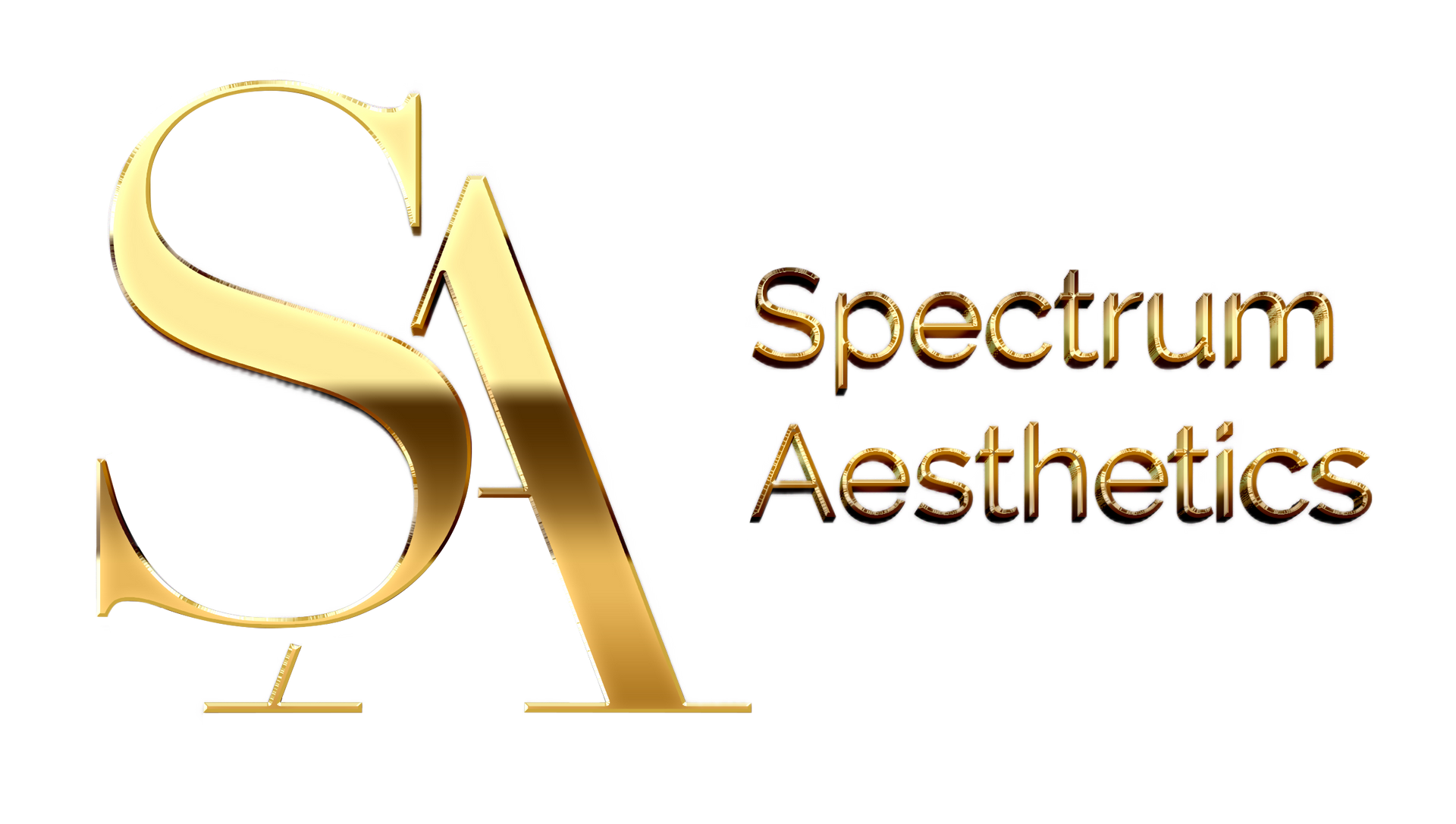 Gold logo for Spectrum Aesthetics, featuring