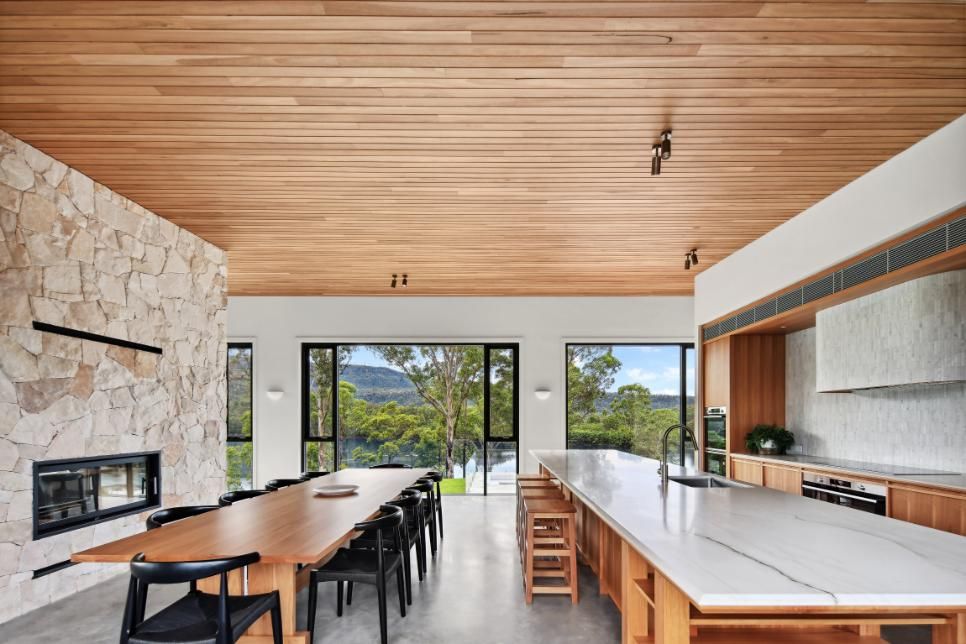 A Kitchen With A Long Table and Chairs and A Wooden Ceiling — That Painter Guy In South Nowra, NSW