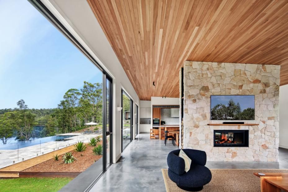Living Room With A Fireplace and A Flat Screen TV — That Painter Guy In South Nowra, NSW