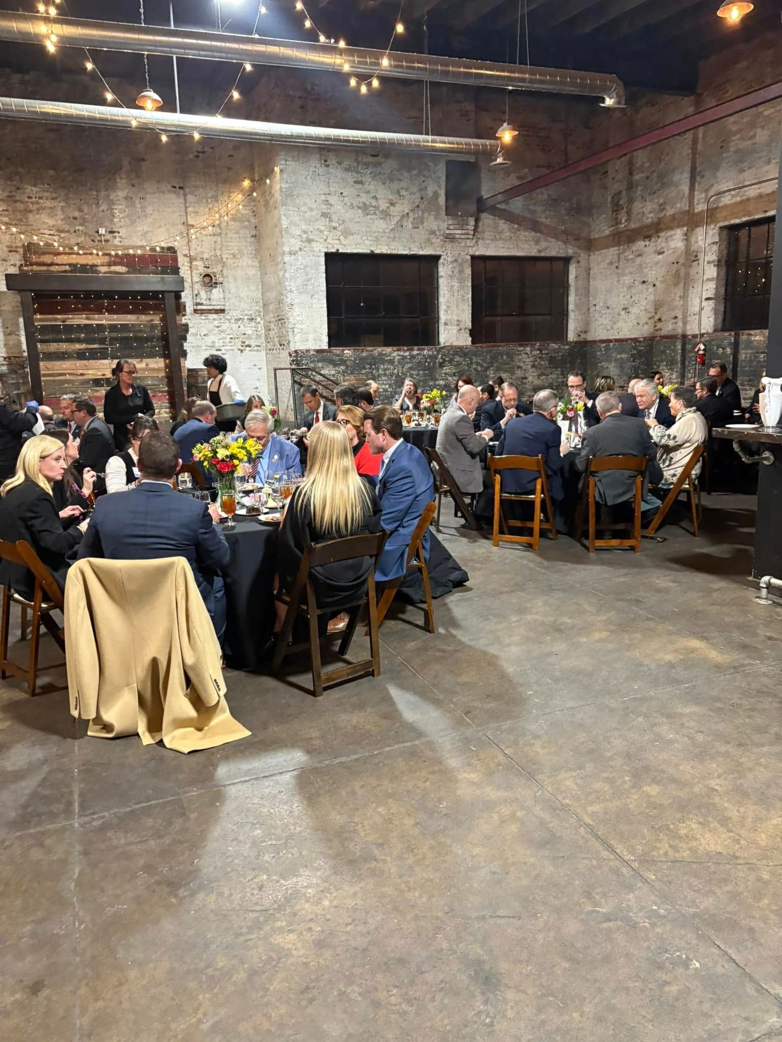 guests eating at event