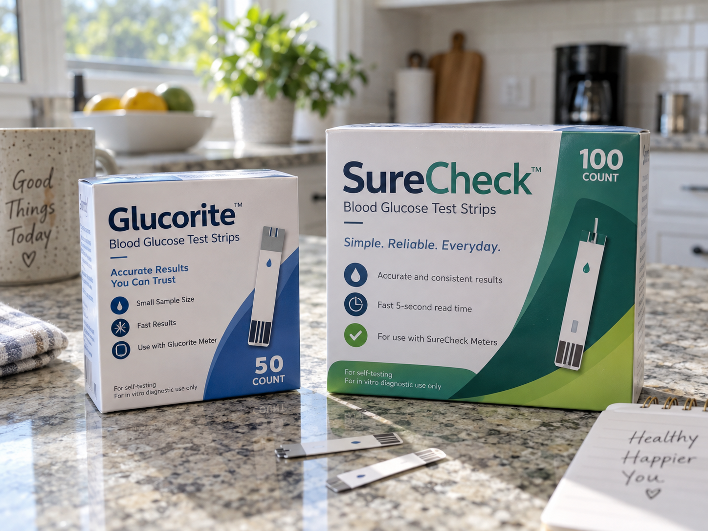 Sealed test strip boxes various brands