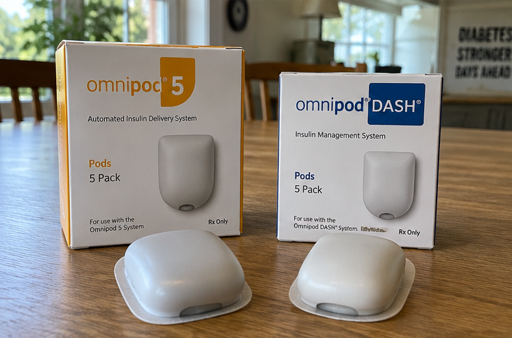 Sealed Omnipod pod boxes stacked