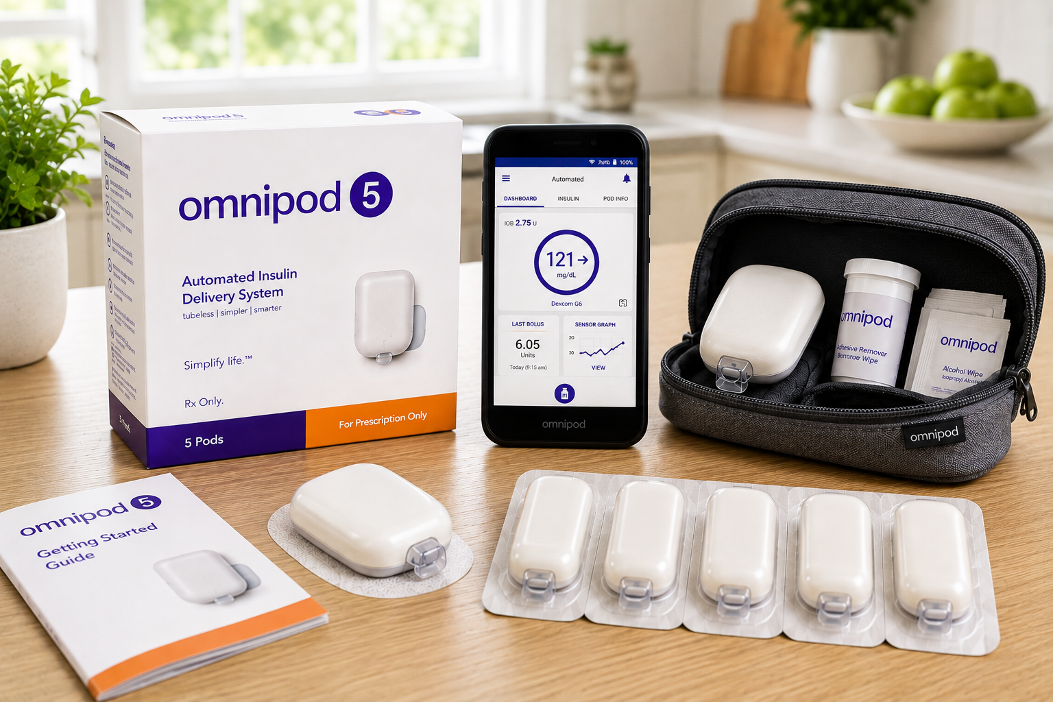 Omnipod 5 pod and PDM device