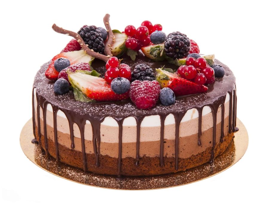 Torta con frutta e cioccolato