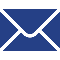 A blue envelope with a white border on a white background.