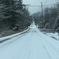 Snow-covered road