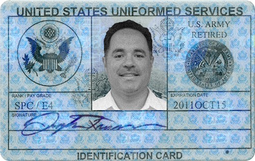 USA Uniformed Services card example