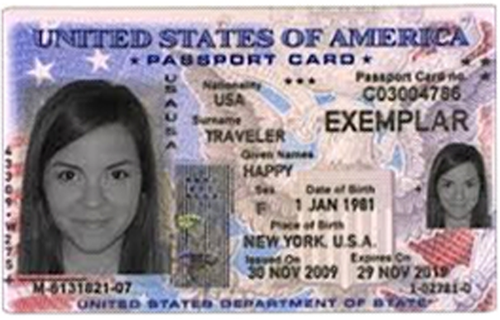 Passport card example