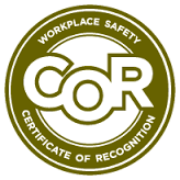 The logo for the workplace safety certificate of recognition.