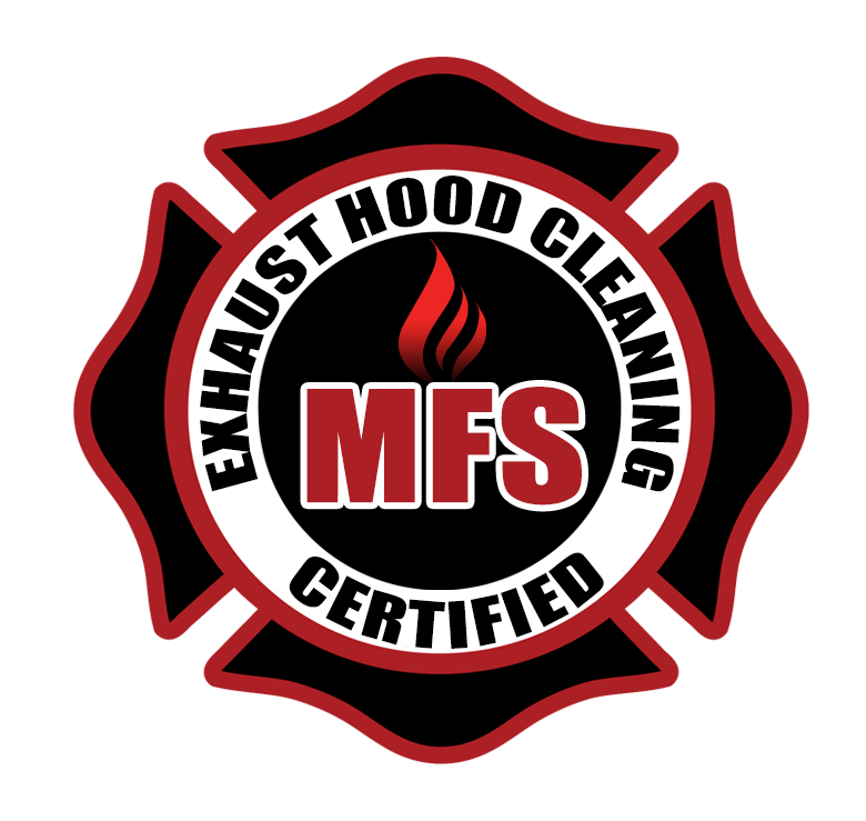 A logo for exhaust hood cleaning mfs certified