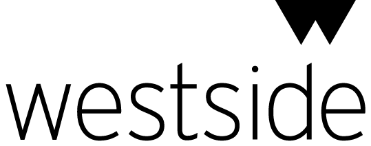 The westside logo is black and white with a triangle in the middle.