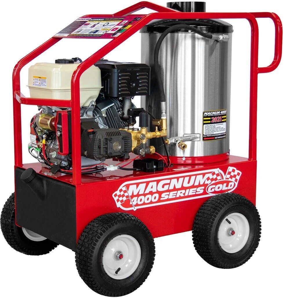 A red and silver machine that says magnum 3000 series cold