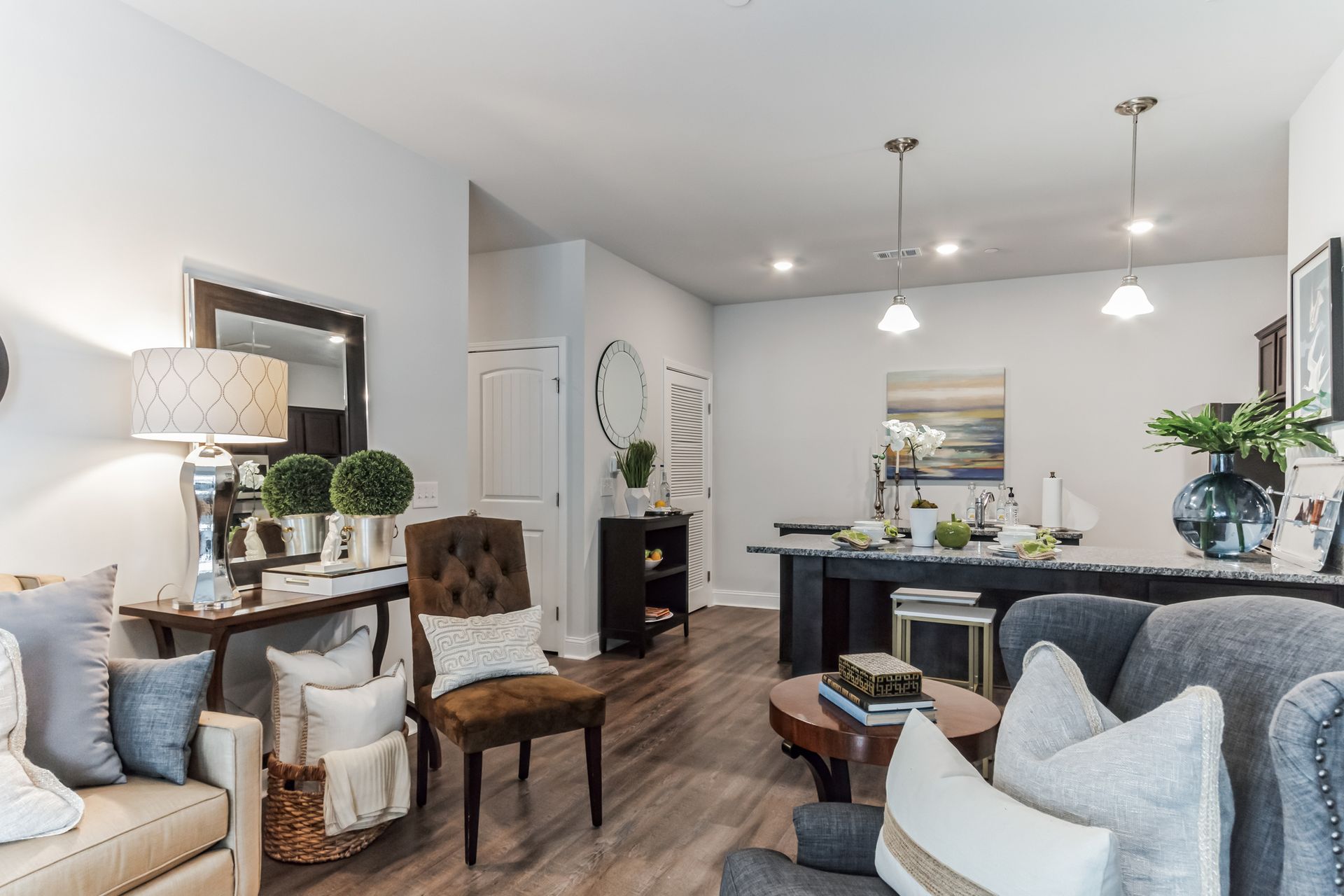 Cedar Grove living area into open concept kitchen