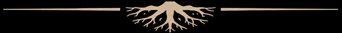 Black banner with a centered cream tree-root emblem and thin horizontal lines on both sides