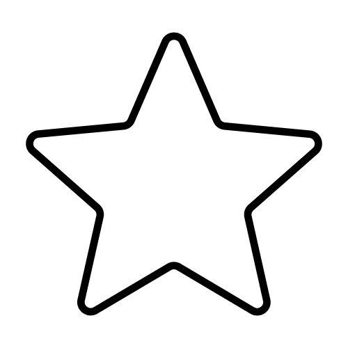 Um contorno preto e branco de uma estrela em um fundo branco.