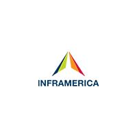 Um logotipo colorido para inframerica em um fundo branco