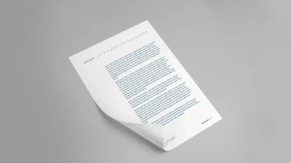 Um pedaço de papel está sobre uma superfície cinza.