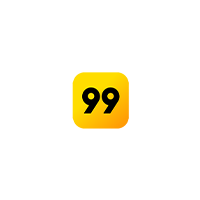 O número 99 está em um quadrado amarelo em um fundo branco.