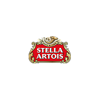 O logotipo da stella artois está em um fundo branco.