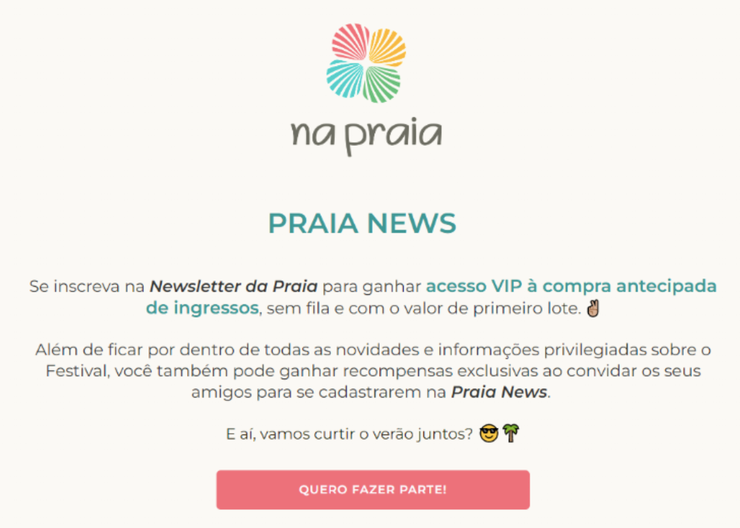 Uma captura de tela de um site que diz 