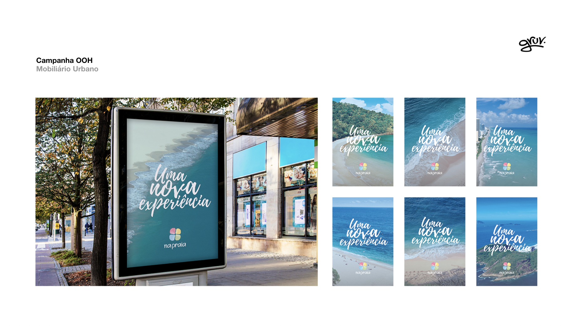 Um ponto de ônibus com uma placa que diz ``viva sua experiência''.