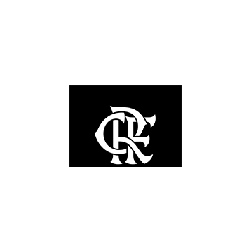 O logotipo do flamengo é branco sobre fundo preto.