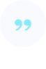 Light blue quotation marks inside a faint gray circle on a white background