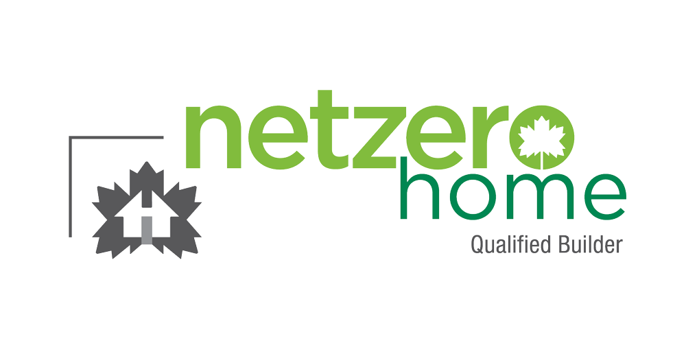 Netzero Home logo with green and gray text and a gray house icon, labeled “Qualified Builder”