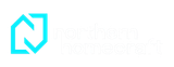 Turquoise geometric logo with a stylized N on a white background