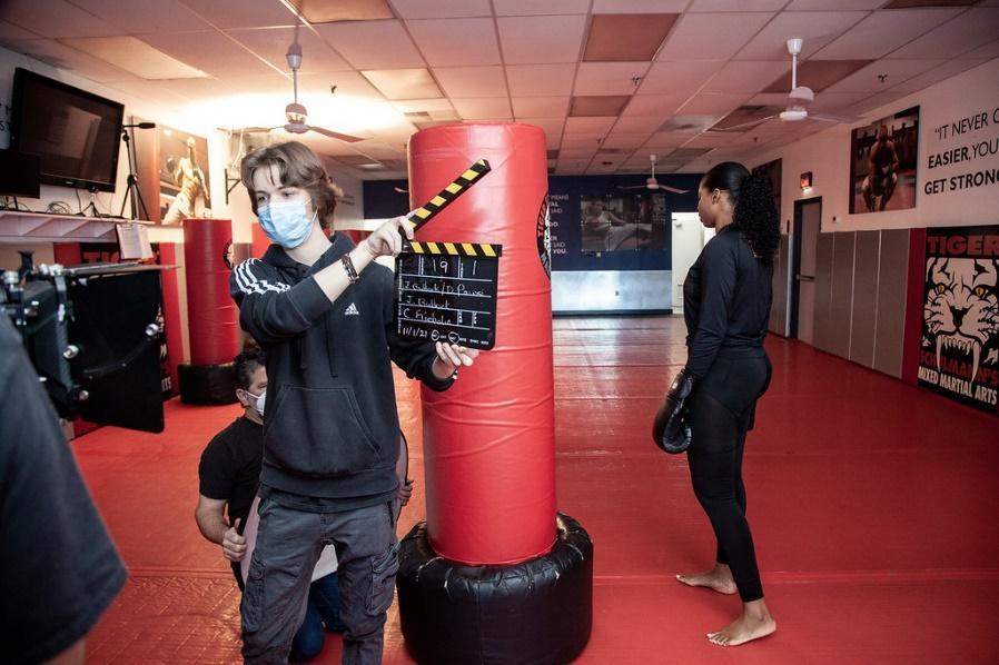 Preparing for a scene at Tiger Schulmann (Bethlehem) MMA school