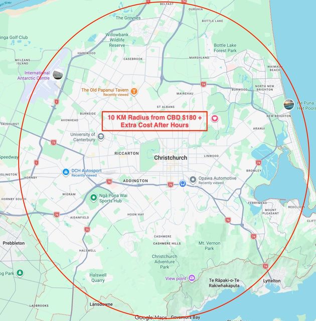 Cost For Towing Within 10km Radius Christchurch CBD