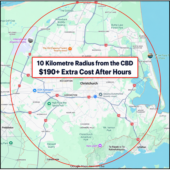 Cost For Towing Within 10km Radius Christchurch CBD