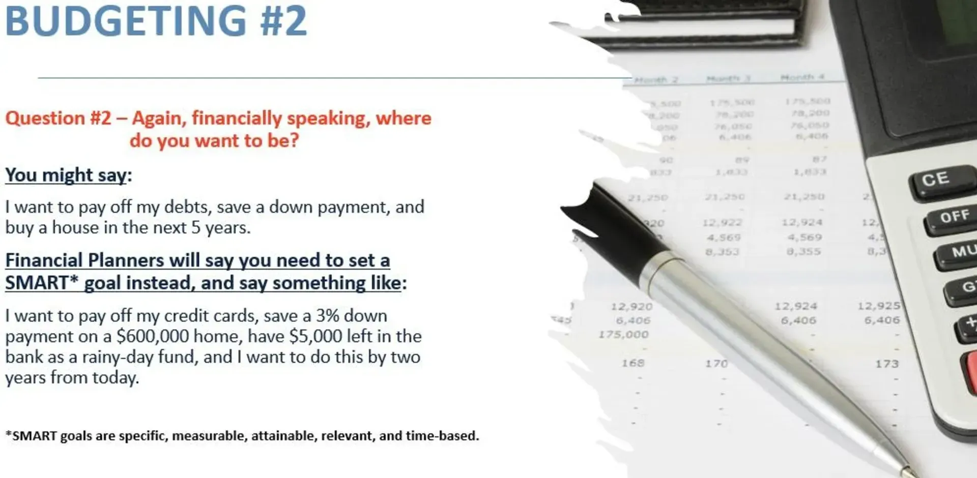 a pen is sitting on top of a piece of paper with the words budgeting # 2 on it