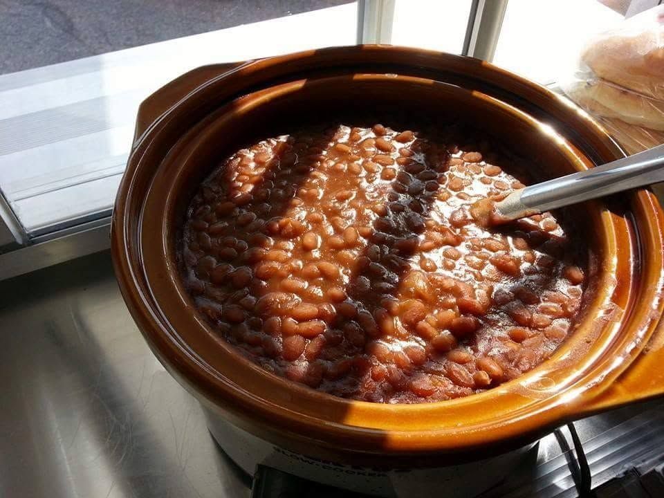 slow cooked baked beans
