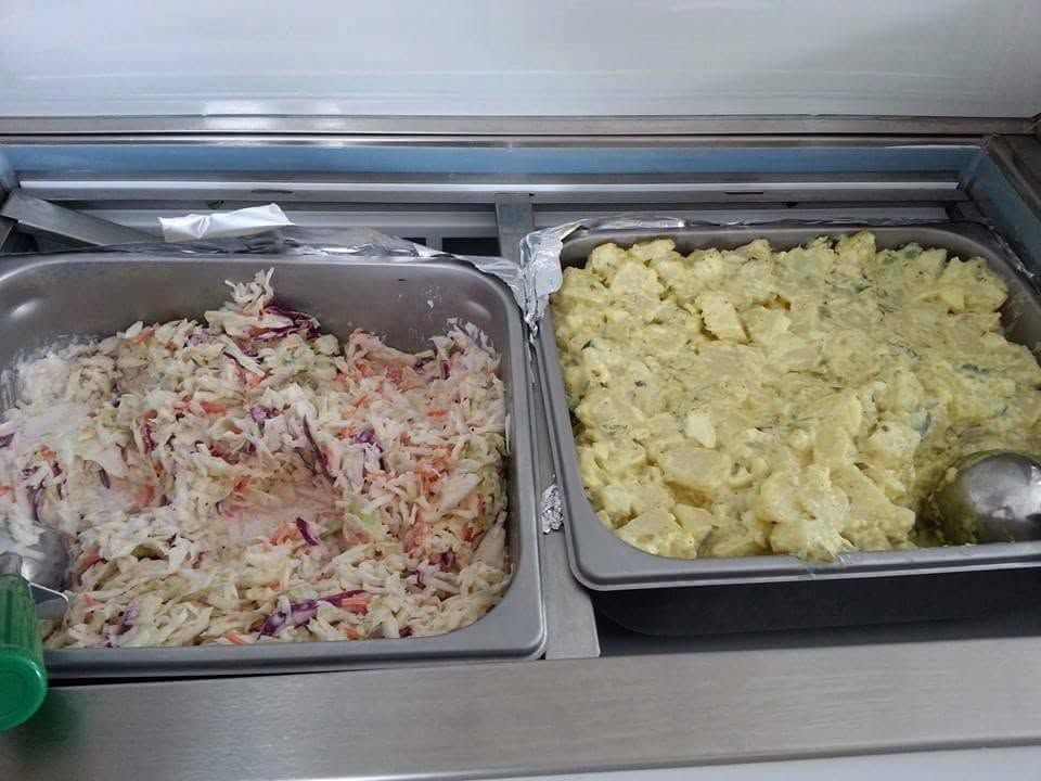 coleslaw and potato salad