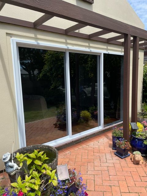 Modern sliding patio door.
