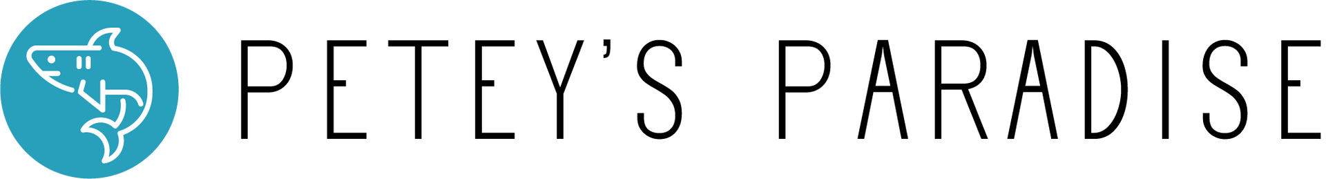Logo: Blue circle with shark icon; 