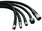 A bunch of hose connected to each other on a white background.