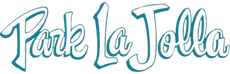 A hand drawn logo for park la jolla on a white background.